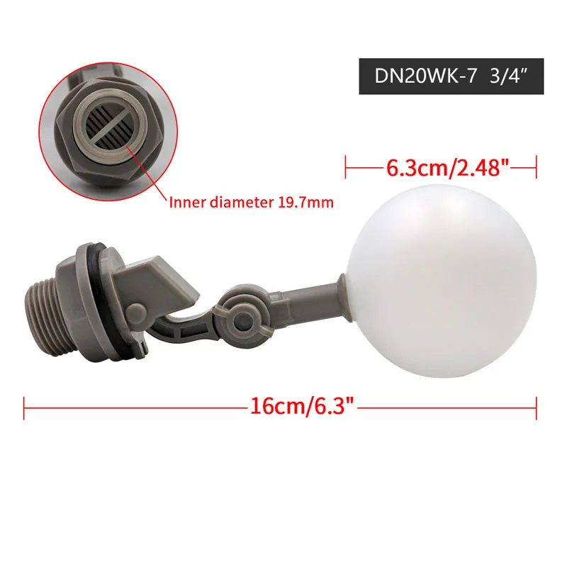 1PCS Float Ball Ventil 1/2 "of 3/4" Kunststoff Einstellbare Wasser Float Ball Ventil für Wasser Turm Wasser tank Vieh Wasser Trinker – Detail 6