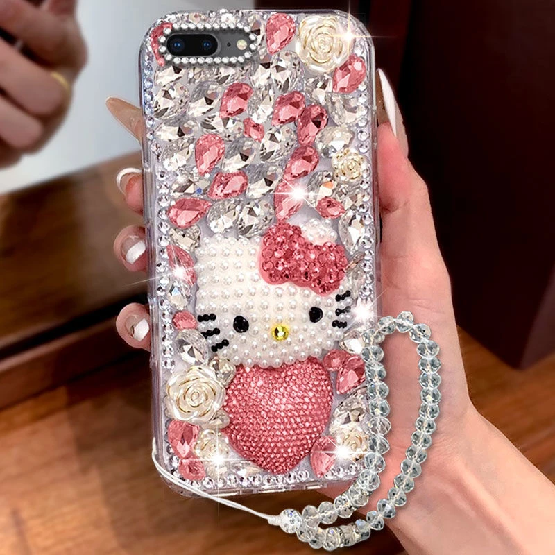ハローキティ ハイエンド ダイヤモンド セット Apple IPhone14ProMax 携帯電話ケース 高級 8plus 保護ケース 11Pro 落下防止