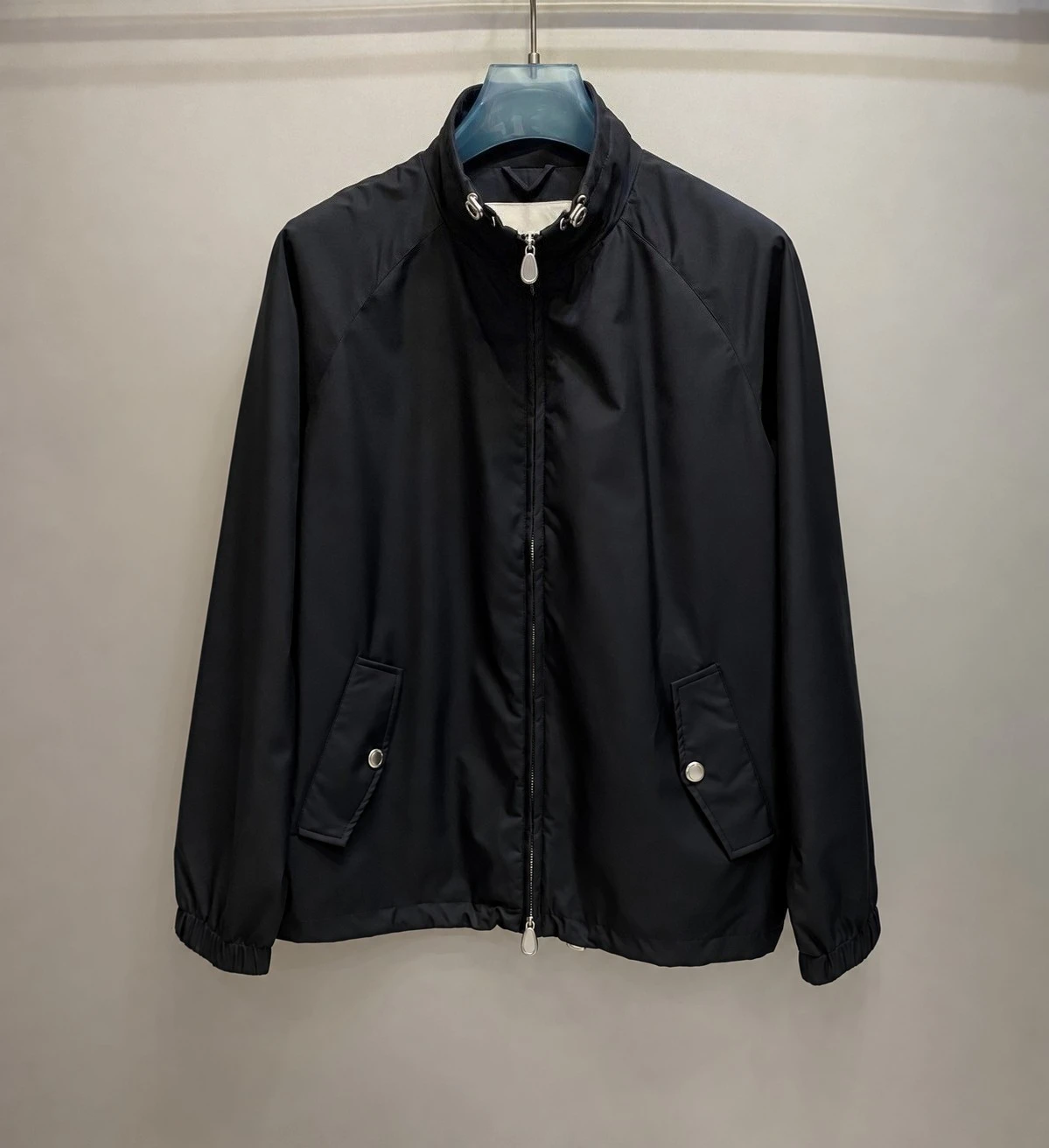 Italian BC old money style men's solid color simple casual stand-up collar windproof jacket