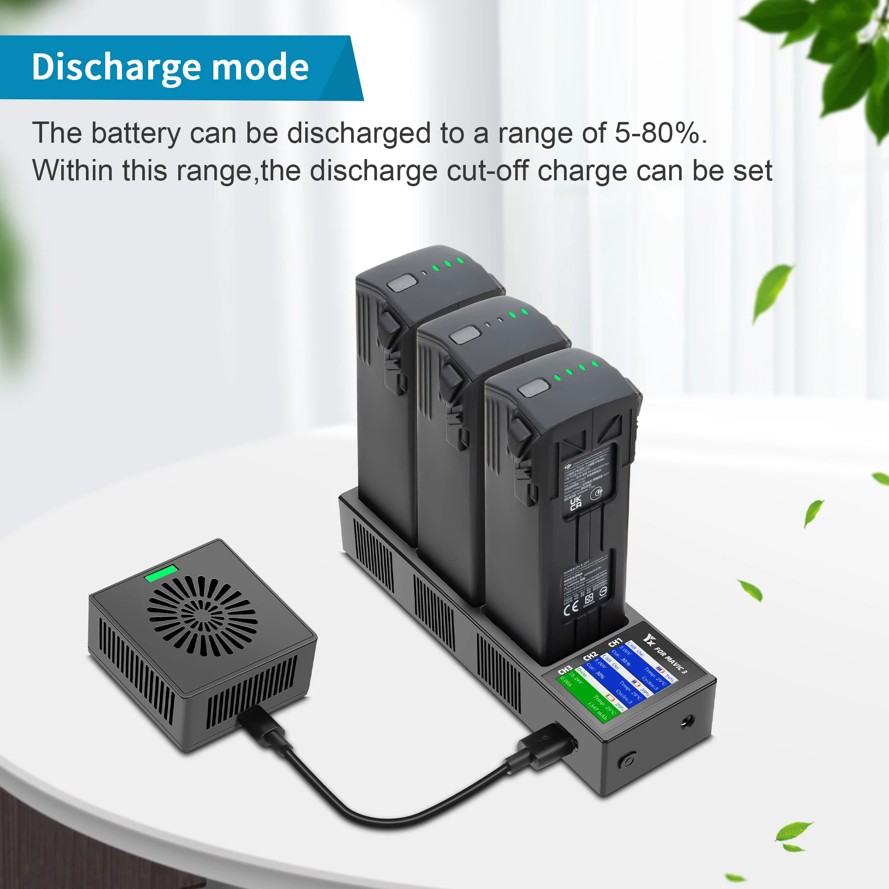 Multifunction Storage Charging Hub for DJI Mavic 3/3 PRO With Digital Display LCD Screen Battery Charging Dual lnput Accessories