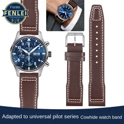 For IWC Pilots Little Prince Watch IW327004/IIW377714 Mark16/17/18 Portuguese Leather Strap 20 21mm Men Watch band Belt Bracelet