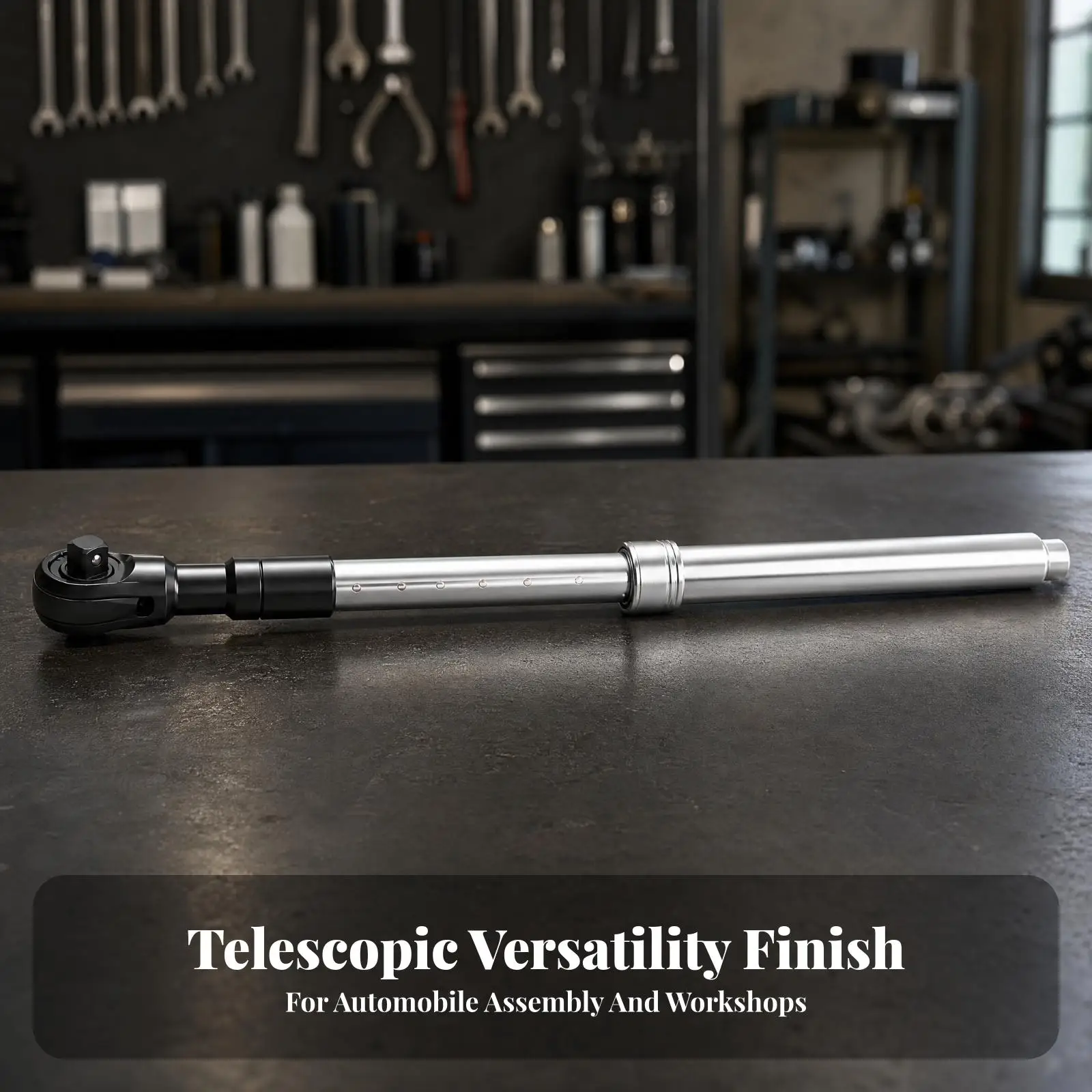 Telescopic Ratchet Wrench 12.5mm Drive Cr-mo Steel Extendable Handle 470-620mm Reversible Mechanic Tool for Auto Repair