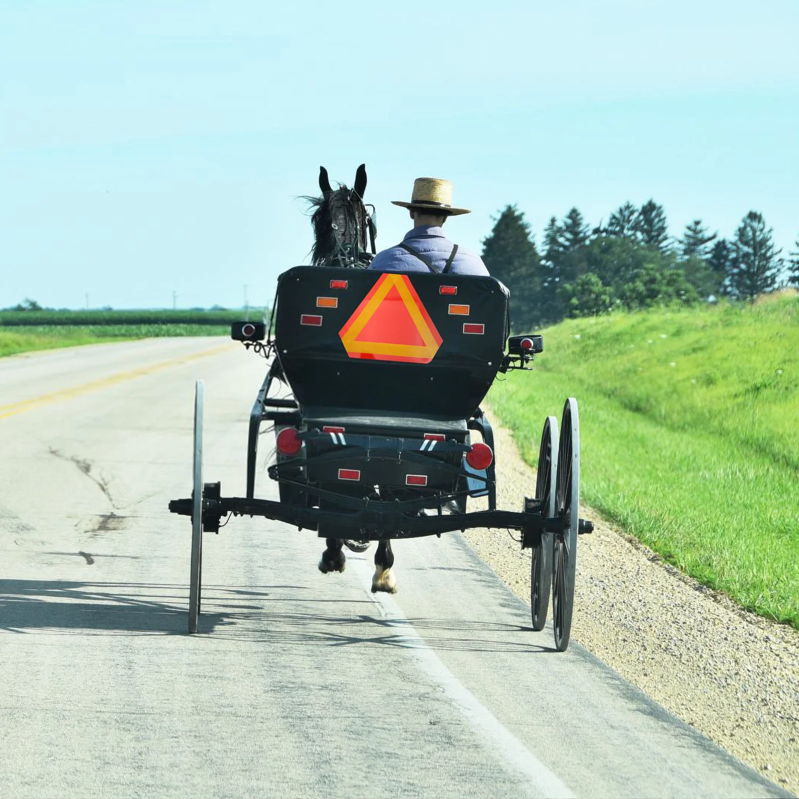 2pcs Triangle Reflectors Safety Sign: Universal Reflective Aluminum Warning Sign For Slow Moving Vehicles Carts Tractors Vehicle