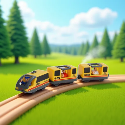 나무 철도 기관차 자석 전기 자동차 기차 장난감 피트 Biro 나무 다이캐스트 슬롯 기차 트랙 철도 크리스마스 선물