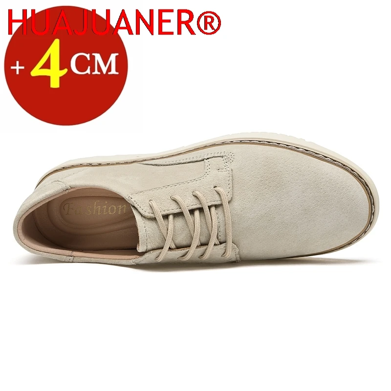 Scarpe casual classiche in vera pelle Sneakers Scarpe da ascensore da uomo Scarpe con rialzo per uomo Solette 4CM Sport Tempo libero più alto