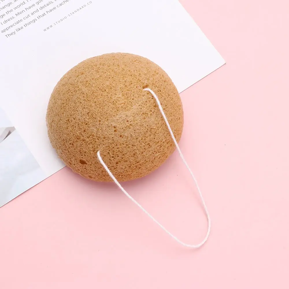 1PC Konjac SpongeFace Wash Cleaning Sponge Round Facial Cleansing Exfoliator Wash Flutter Fiber Tools