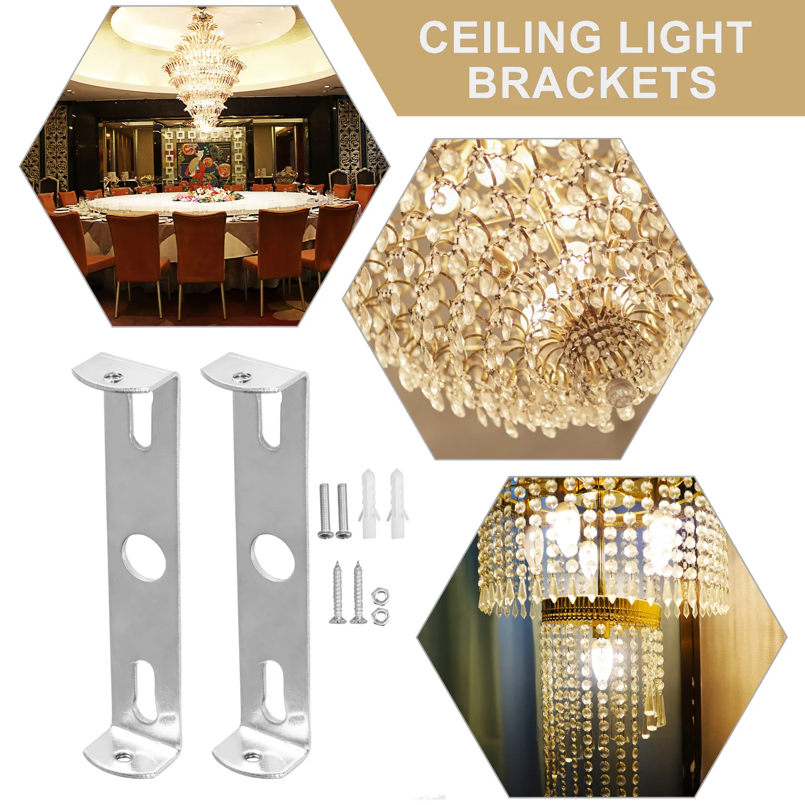 10Sets Fixture Mounting Bracket Heavy Duty Wall Ceiling Lamp Hanging Bracket for Retro Vintage Decorative Lighting