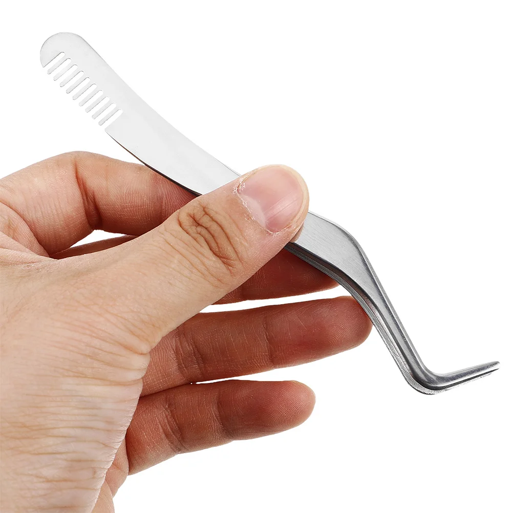 Conjunto de pinças de extensão de cílios, 2 peças, curvo, aço inoxidável, aplicador de cílios postiços, ferramenta, acessórios profissionais
