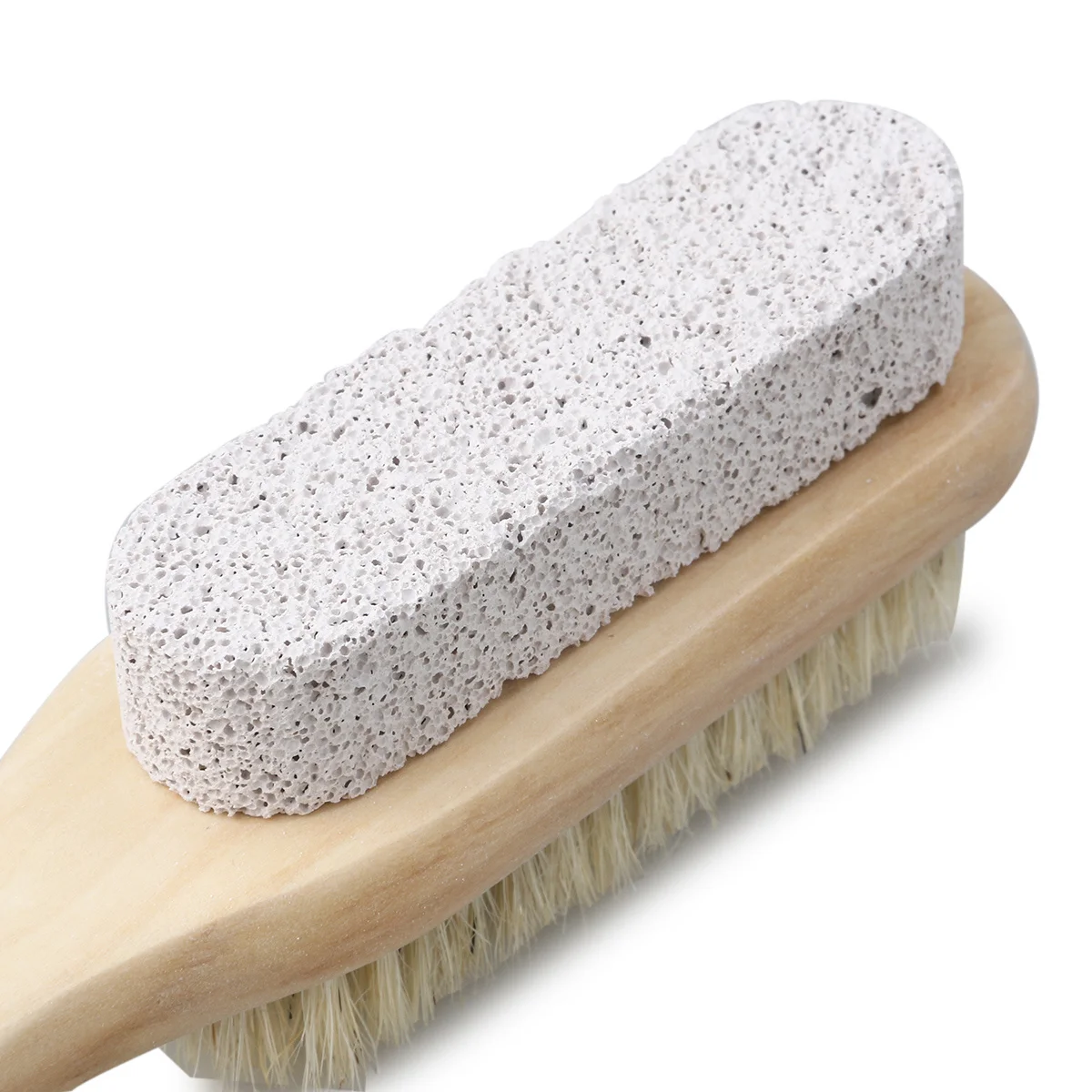 

Natural Wood Bristle Foot Brush Pumice 18X4.3Cm Exfoliating Nail Cleaner Massage Bath Brush Foot Scrub Tool