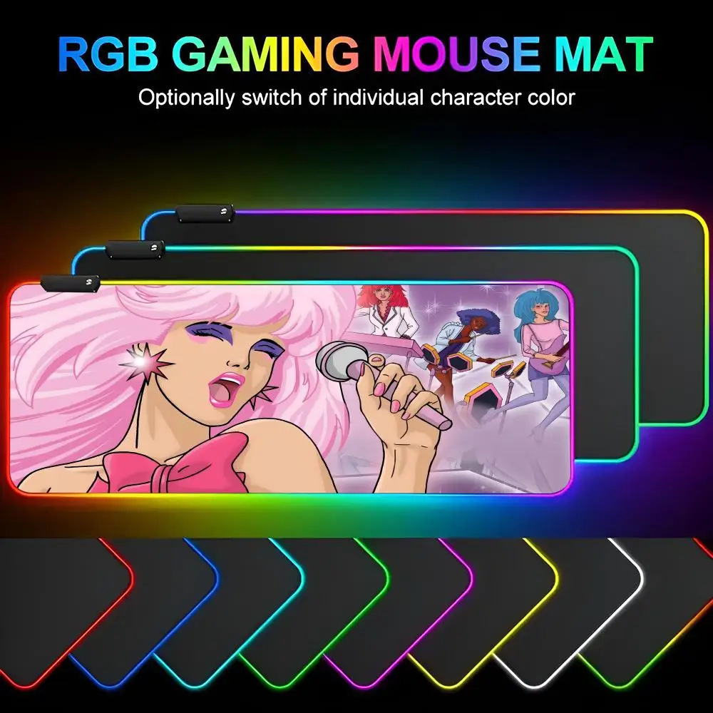 

J-Jem and the H-Holograms M-movies Mouse Pad Mousepad Rgb Mouse Pad Gaming Backlight Pc Accessories Gamer Keyboard Backlit Mat