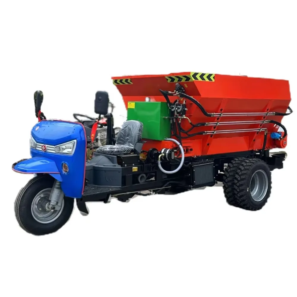 Three-Wheel Agricultural Manure Truck Wet Dry Organic Fertilizer Spreader Crawler Gearbox Core for Manure Fertilization