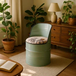 Paint Bucket Stool, Iron Art, Creative Storage Seat, Commercial Retro Low Stool, Bars, Shopping Malls Oil