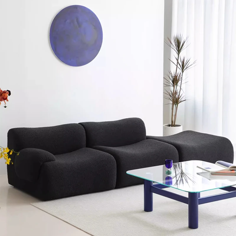 

Designer Black Living Room Sofas Fancy Modern Nordic Loveseat Sofa Lounge Sectional Divano Letto Apartment Furniture