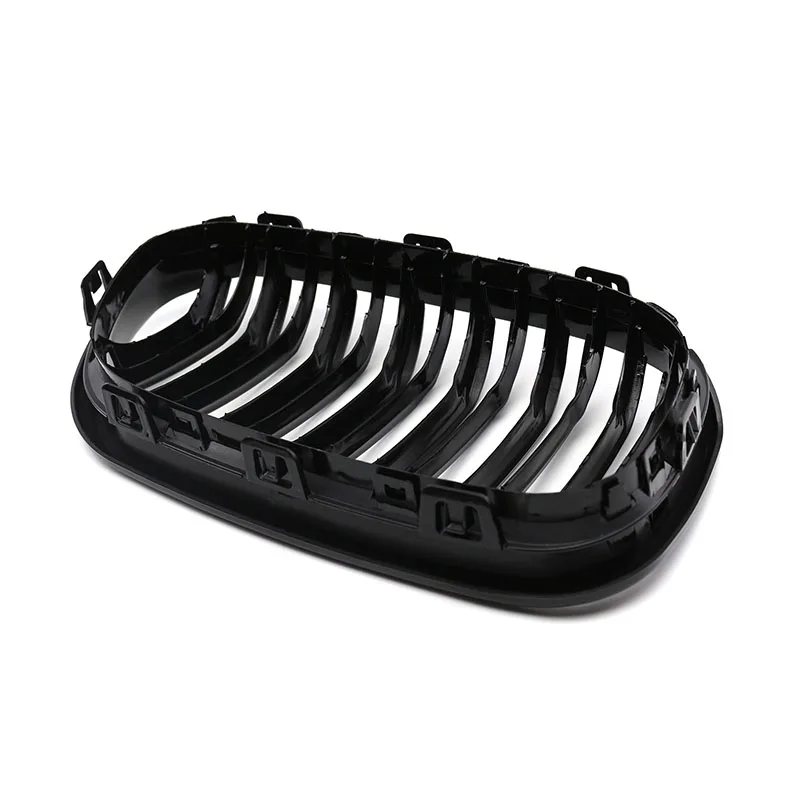 Car Front Kidney Grille Bright Black Front Bumper Double Slatted Grille for BMW 1 Series F20 F21 2015 - 2017 Racing Grille