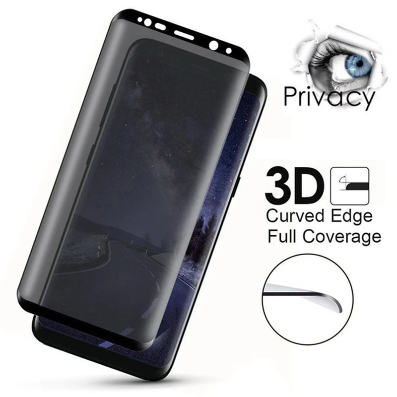 

3D Privacy Full Tempered Glass For Samsung Galaxy S8 S9 S10 Note 8 9 10 Plus Lite S10e Anti Spy Peep Screen Protector