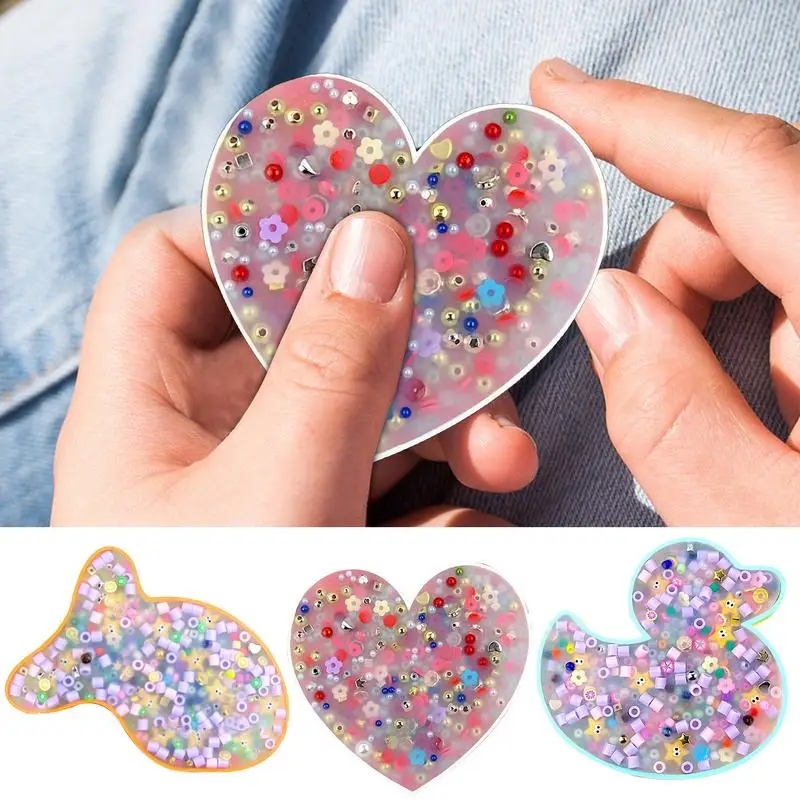 1 PC Skin Picking Pad Fidget Toys Heart/Duck/Round Picky Pad Sensory Toys Stress Relief Picking Pocket Pad Squeezing Fidget Toys