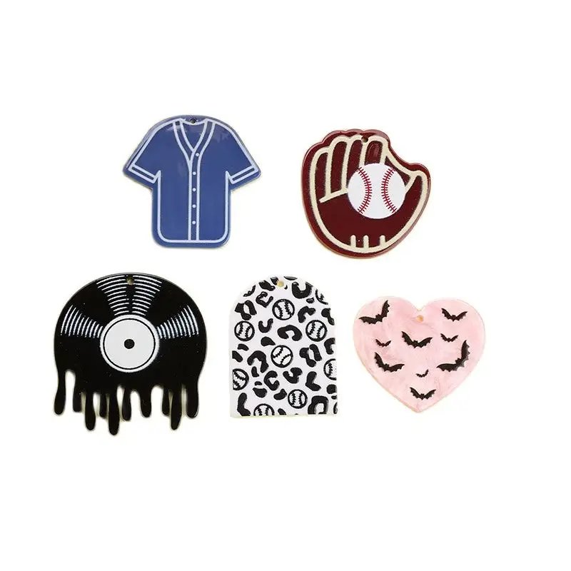 10 шт. Спортивные Подвески Акриловые бейсбольные подвески для ожерелья Сделай Сам изготовление аксессуаров