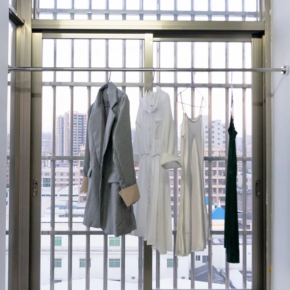 1Pcs Stainless Steel Telescopic Clothes Drying Rod Punch Free Extendable Shower Curtain Rod Wardrobe Tension Pole Multipurpose