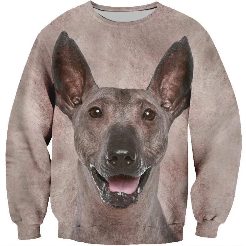 3D Printed Cute Dog Sweatshirt For Men Animal Pets Pattern Long Sleeved Hoodie Spring Autumn Round Neck Pullovers Kids Clothes