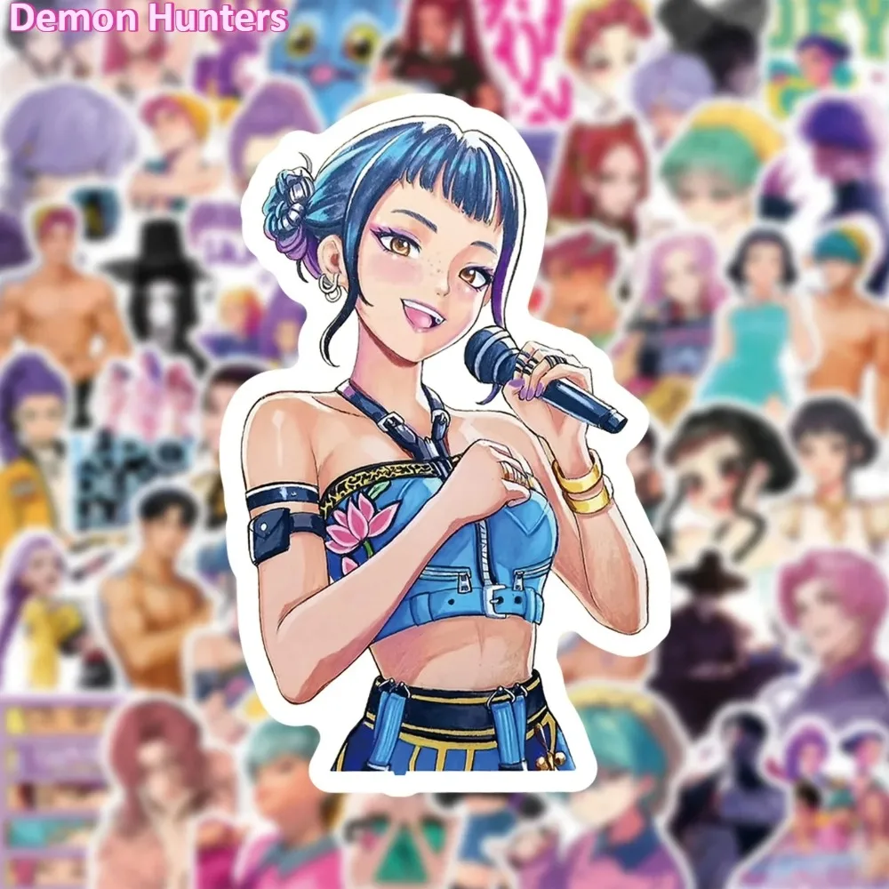 50pcs animé KPop Devil Hunter dessin animé autocollants imperméables bricolage bande dessinée décoration cahier téléphone portable jouet pour enfants tasse d'eau