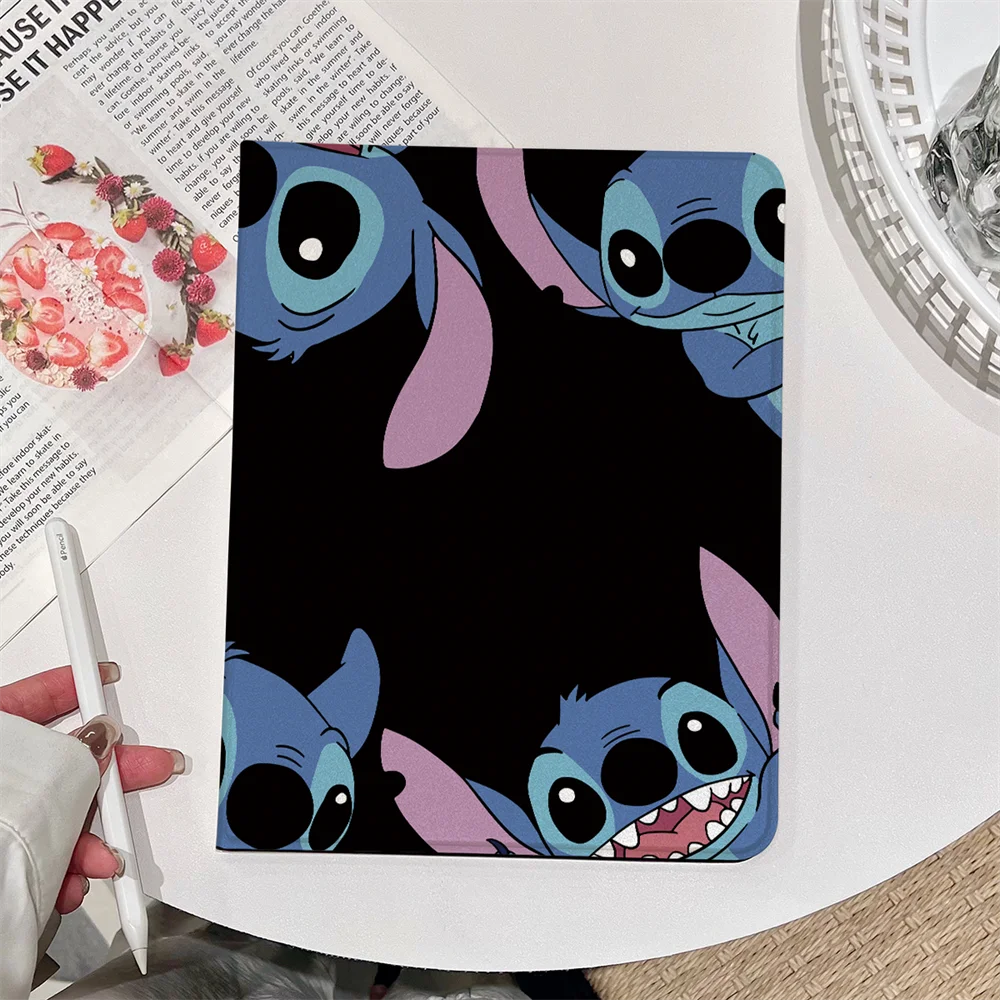 

With Pencil Holder Case For IPad Pro 11 2024 10th 11th 2025 Air11 10.2 8th 9th A16 Cover Air6 5 4 10.9 9.7 Mini4/5/6/7 Stitch