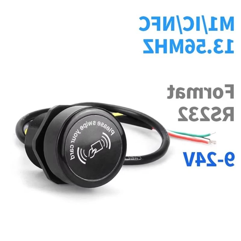 New Reader 24V IC Format RS232 Access Card Reader 13.56Mhz Waterproof Suitable For Access Control System RS232