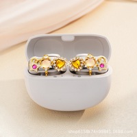 AIR Conduction Wireless Bluetooth Headphones 5.3 and Candy Colored Diamond Earphones Accessories Waterproof CVC Noise Reduction