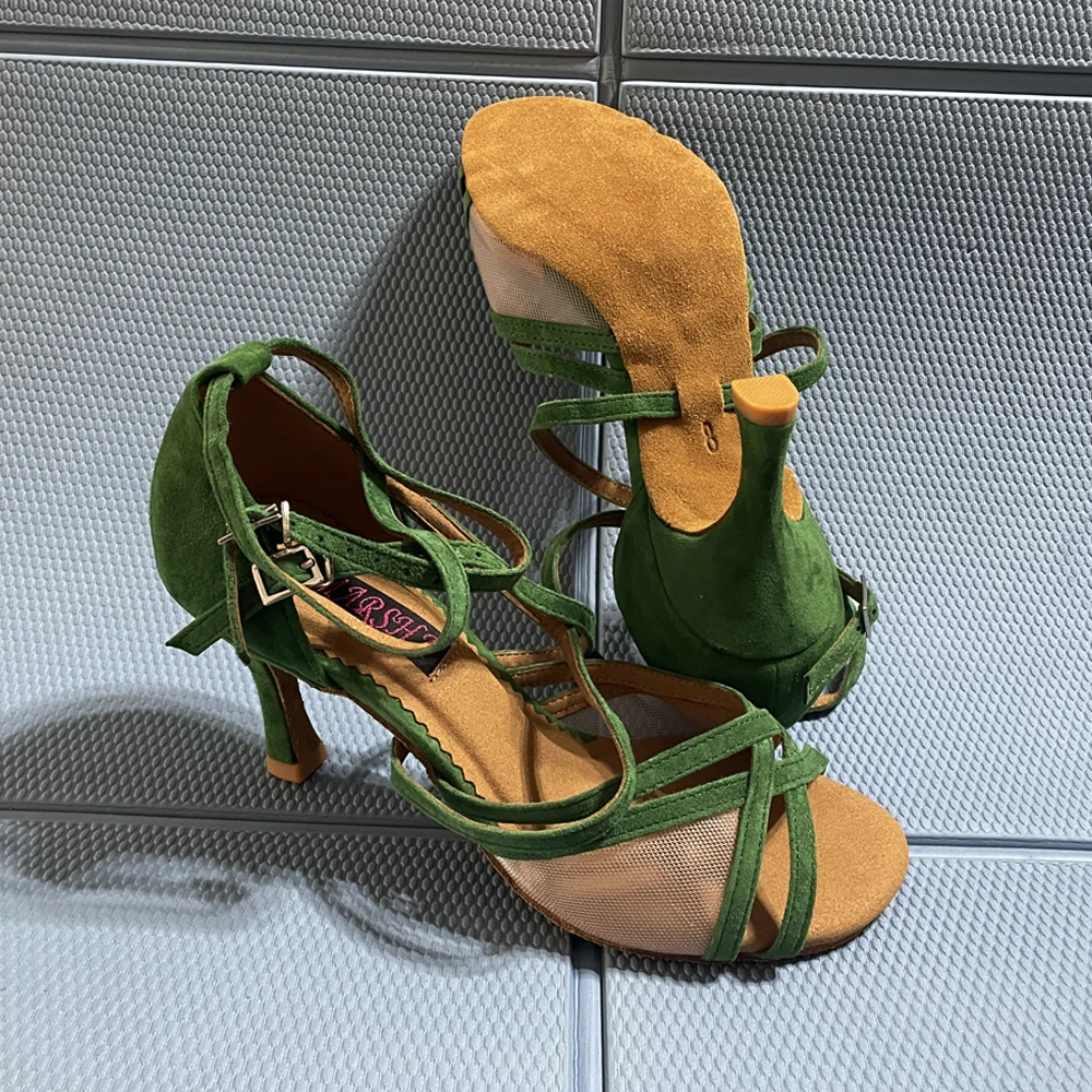 7.5cm flare heel Latin Dance Shoes Suede Outsole only one pair one size can not customized normal width in big sale Size 8 only