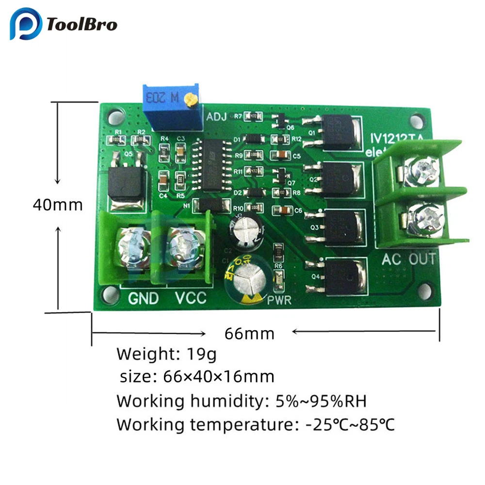 200W Power Inverter Transformer Module DC 12V to AC 12V Square Wave Signal Generator Voltage Regulator Power Converter Board