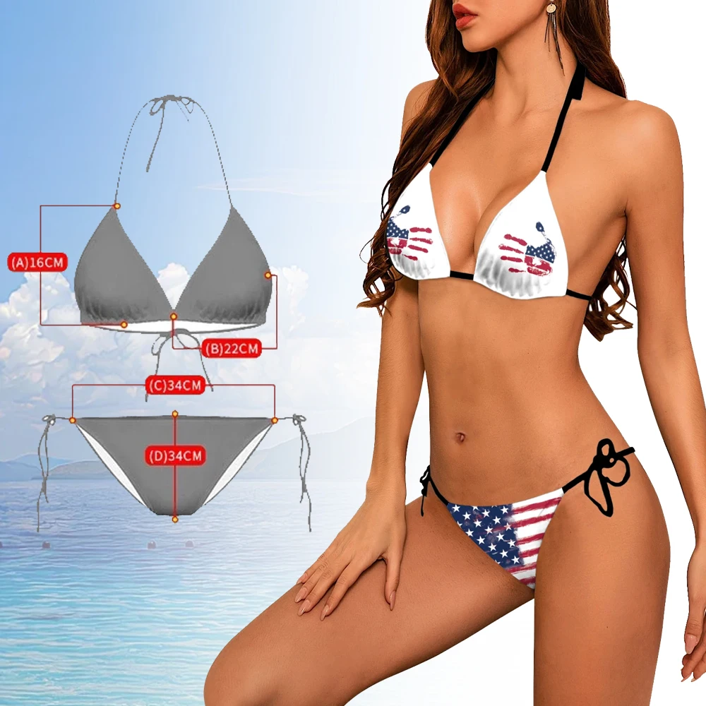 

Nadanbao Independence Day Sexy Bikini Swimwear Woman Holiday Party Bikini Set Female Digital Print Beach Party Bodysuit Swimsuit