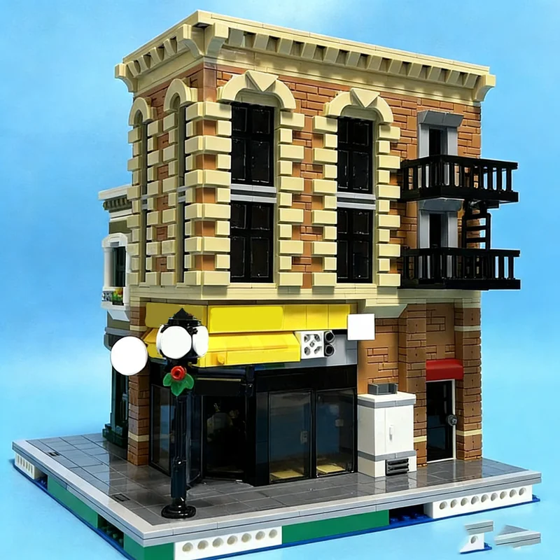 2355 個 MOC モジュール式街並みコーナーデリ食料品店モデルビルディングクリスマスギフトおもちゃブロック建築組み立てクリエイティブアイデア