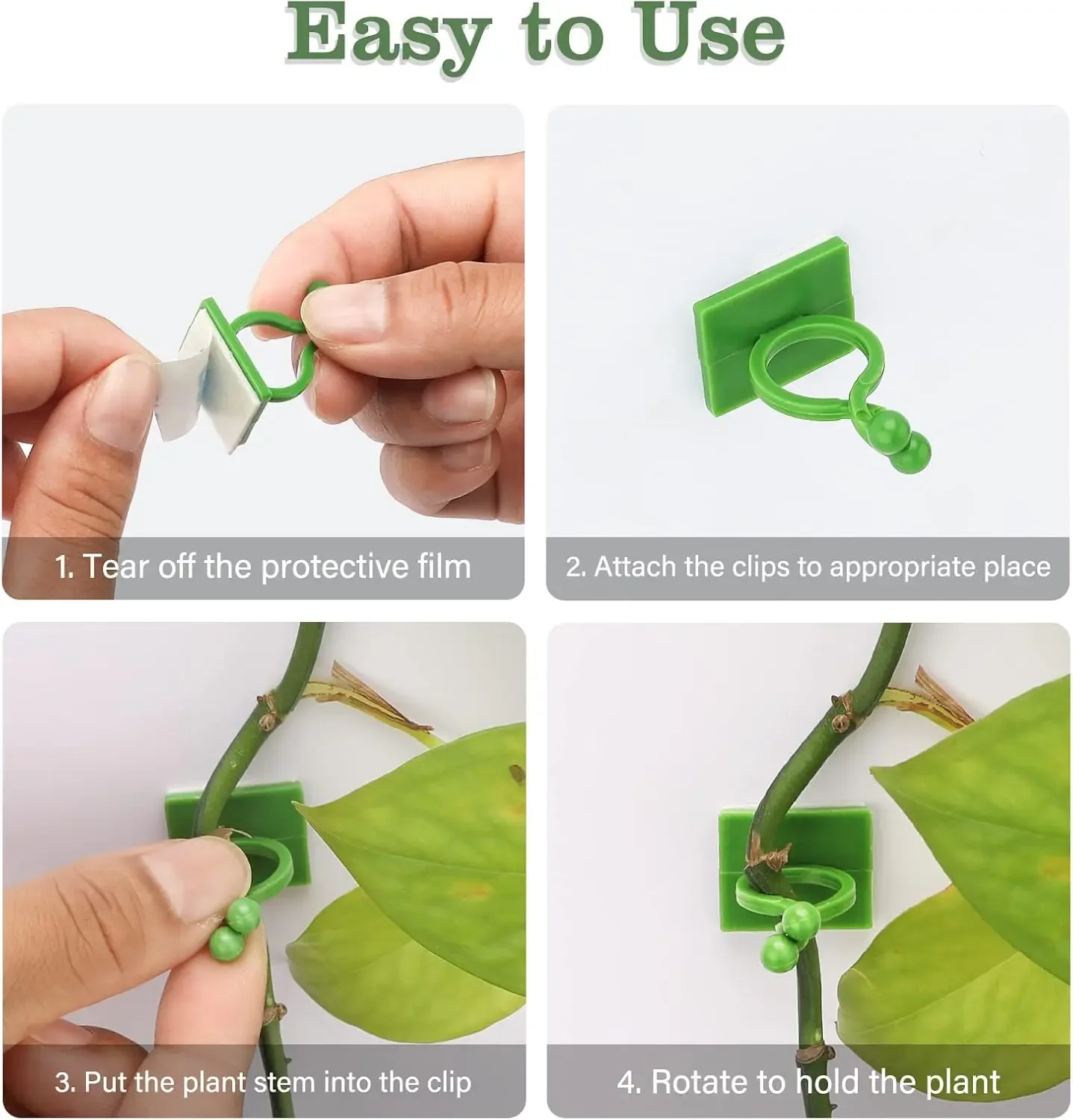 Invisible Plant Support Clips for Climbing Orchid Flower Ties Tomato Vine Plastic Garden Self-Adhesive Wall Fixture Binding Hook