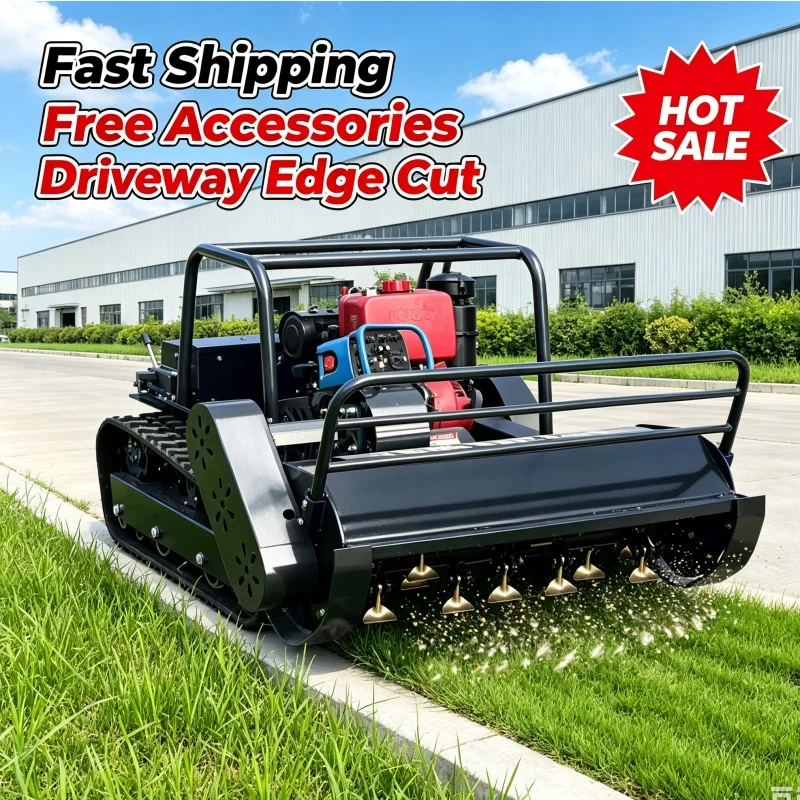 Customized Popular Choice Remote Control Lawn Mower Grass Cutting Machine Hammer Blade Design High Efficiency