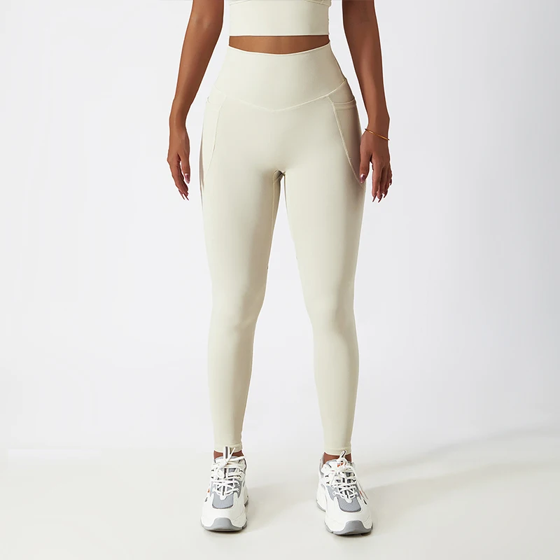 Gemütliche SkinFriendly Atmungs Tasche Yoga Leggings Turnhalle Hohe Taille Sport Leggings Frauen Elastizität Fitness Running Hüfte Lift Hosen