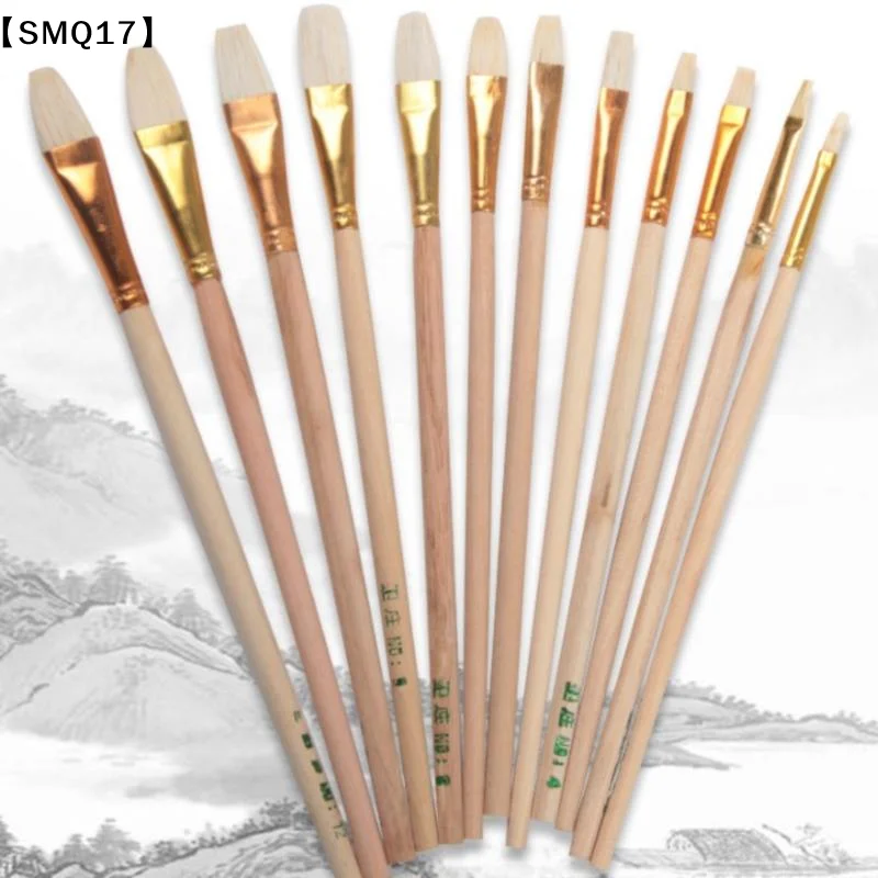 12pc Pottery Art Wool Brush Set for Ceramic Glaze/painting Coloring Watercolor【SMQ】