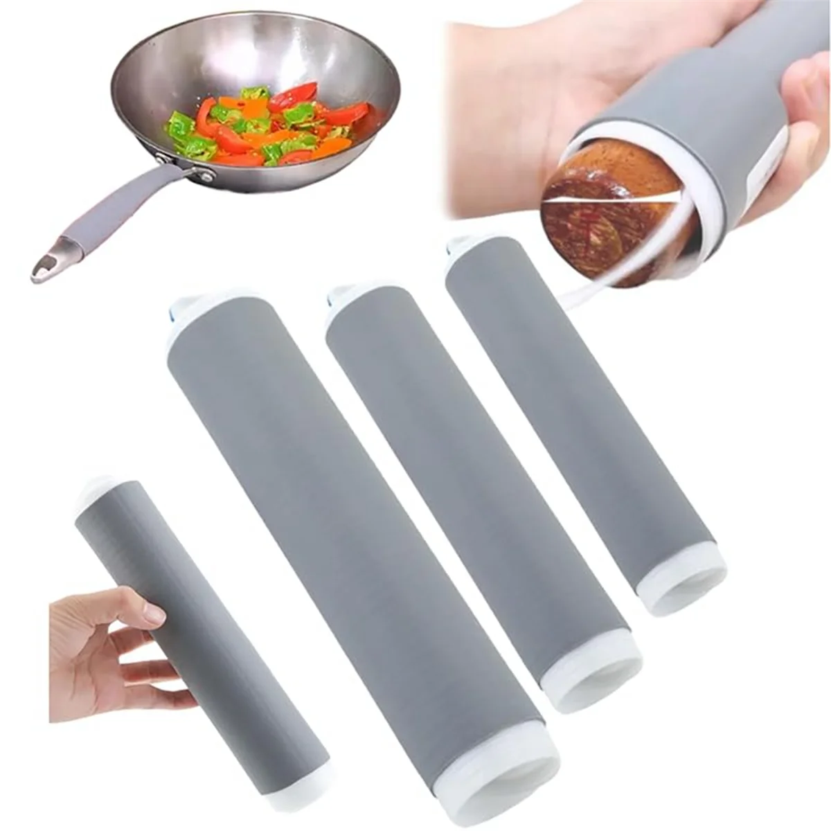 Insulated Silicone Cover for Pot Handle, Upgraded Silicone Hot Handle, Frying Pan Handle Set with Anti-Scalding Handle