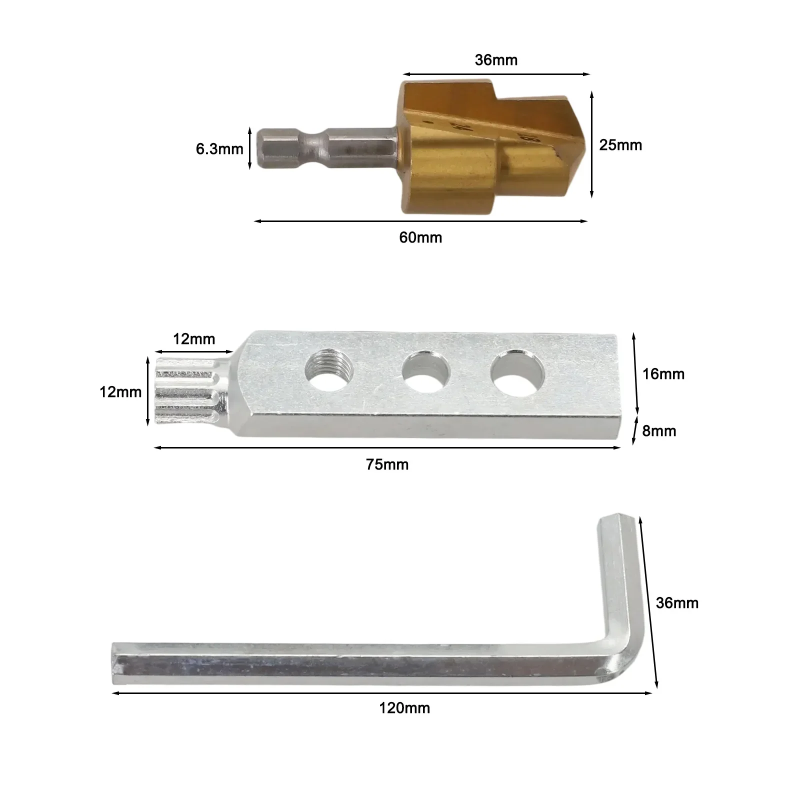 Angle Valve Broken Wire Extractor Tool Kit with 6 35mm Hex Drill Bit for Removing Broken Wires from 20MM and 25MM Valves