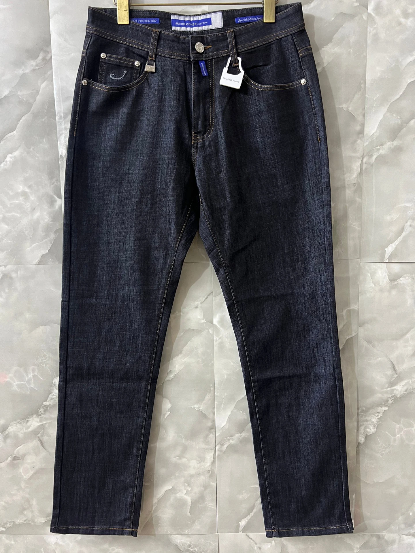 

BLSK CPRT Jeans Thin Cotton Men 2026 Spring Summer new slim fit zipper embroidery comfortable straight Big size 30-40 Pants