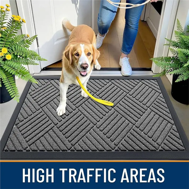 BMBY-Heavy Duty Front Door Mat, 29.5X17 Inch, Non-Slip, Low Profile