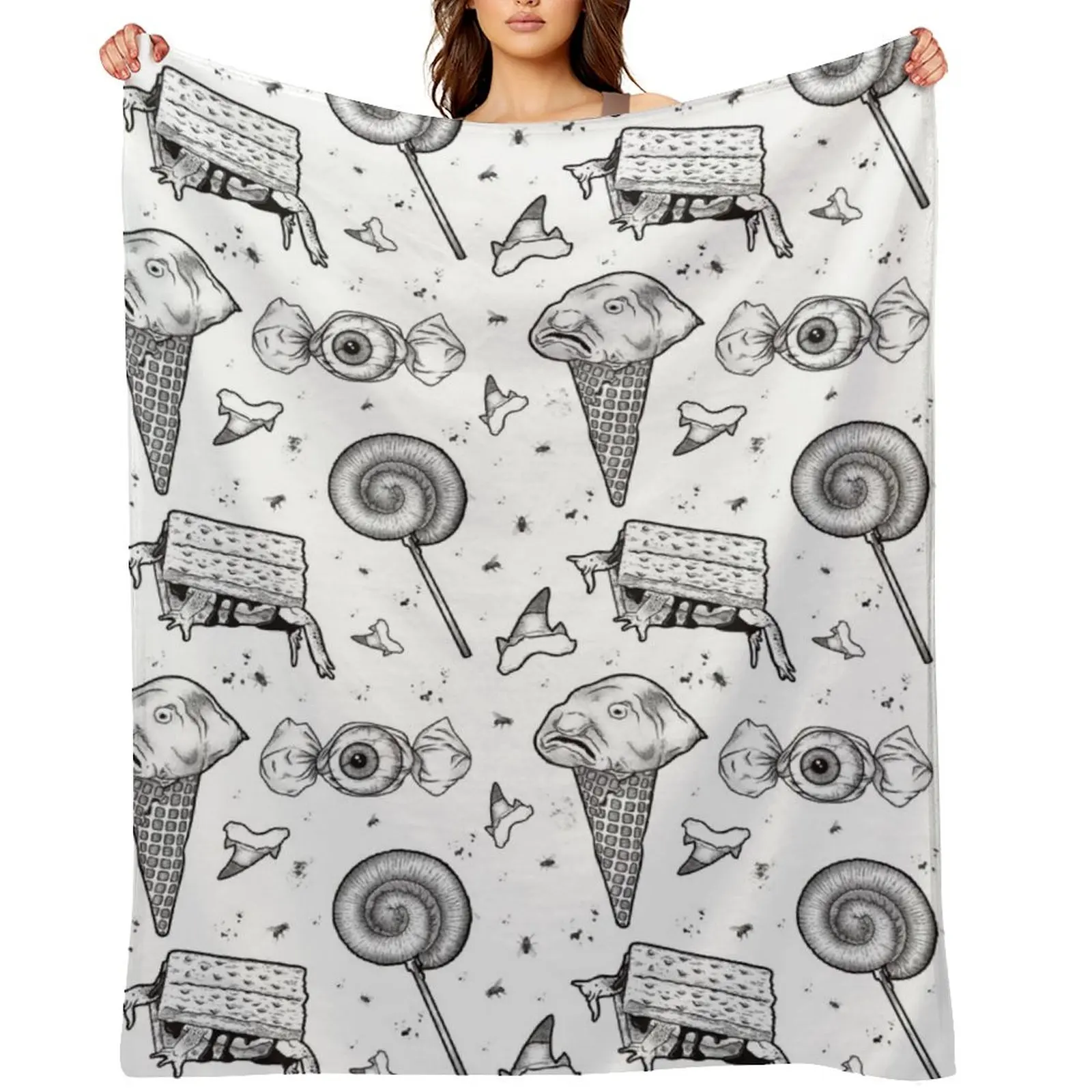 

Creepy-Crawly, Ooey-Gooey Throw Blanket Tourist Cute Plaid Bed linens Picnic Blankets