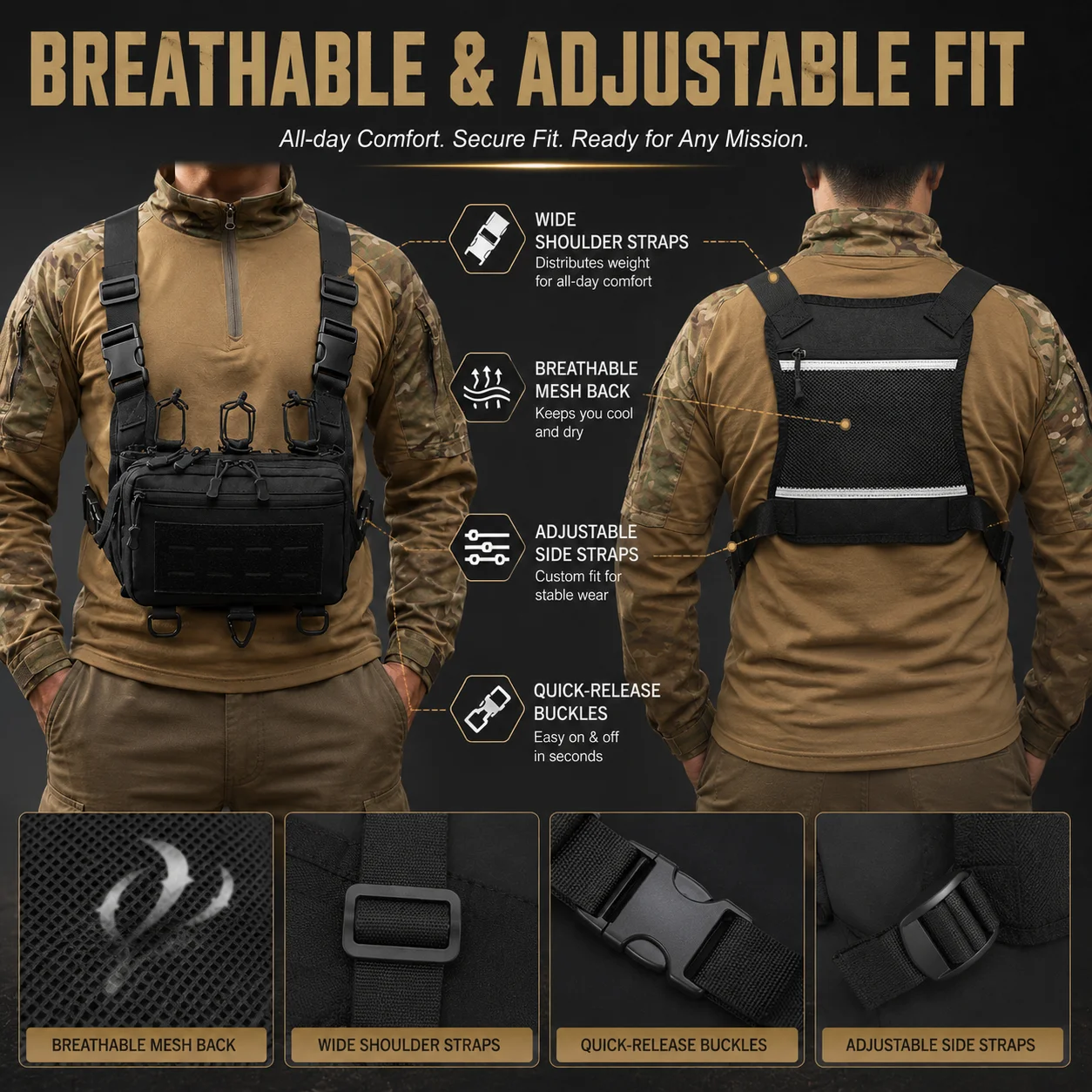 Taktyczna torba na klatkę pier – Outdoor Sport Bag recenzja i cena