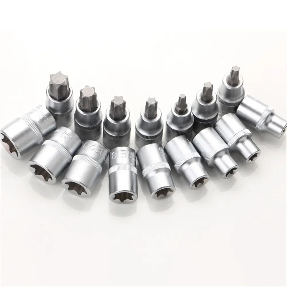 Imagem -03 - Torx Bit Soquete Conjunto com Caixa Aço Star Bit Grupo Cr-v Aço Drive Hand E10-e24 16 Pcs E8bd