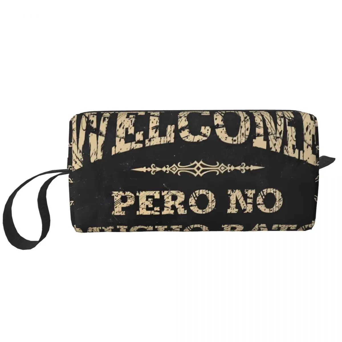 Welcome Mats For Front Door Funny Welcome Pero No Mucho Rato Non Slip Easter Makeup Bag Pouch Cosmetic Bag