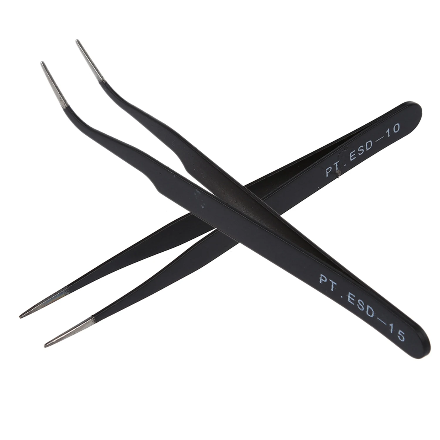 

YWDZ-2 Pcs Curved Tweezers Jewelers Craft Hobby Beading Hand Tool Z801479 & Z801480