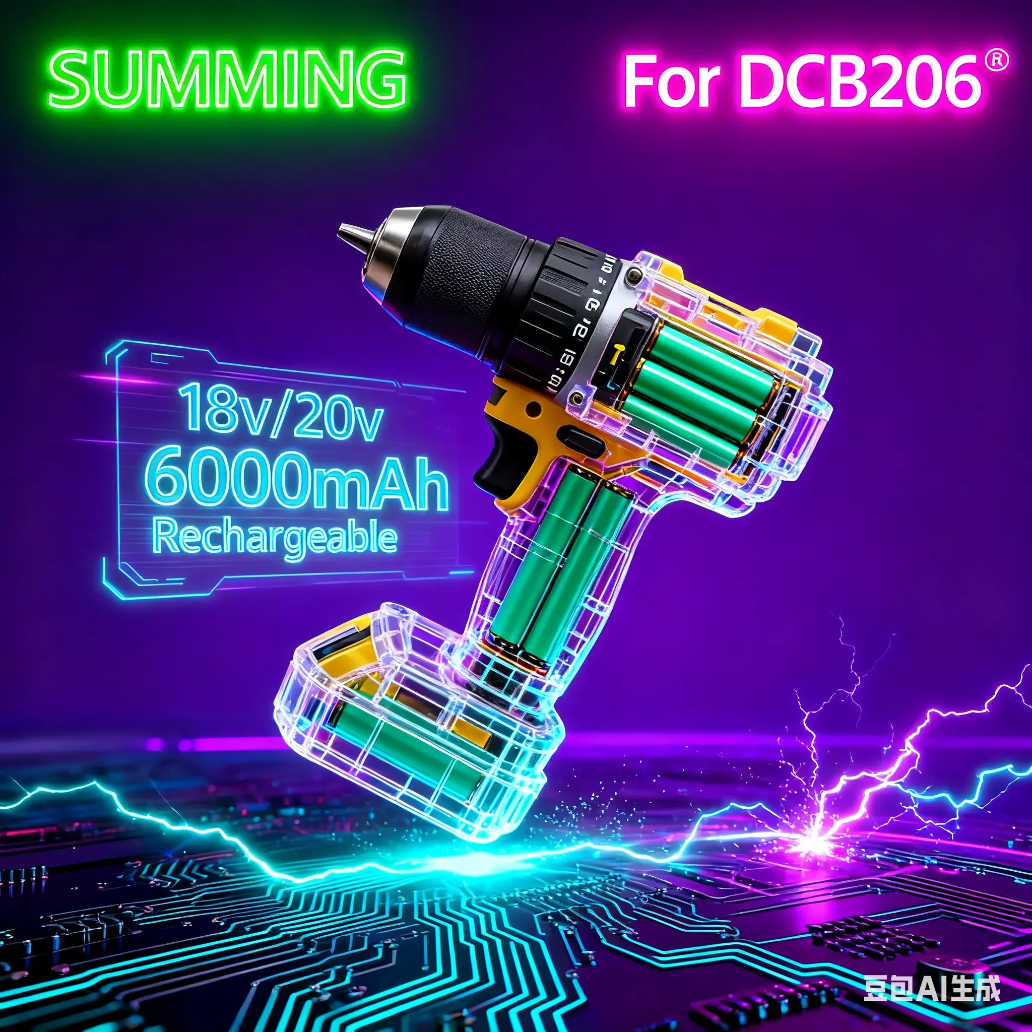 

Lithium Battery 20V RechargeableBrushless Compact ElectricScrewdriver replaceable Hand Drill Impact Drill DCD805 for DCB206