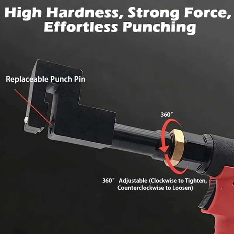 

Пневматический гидравлический пробивочный пистолет (пробойник) для круглых отверстий 3,2-8 мм в металлических листах и алюминиевом профиле