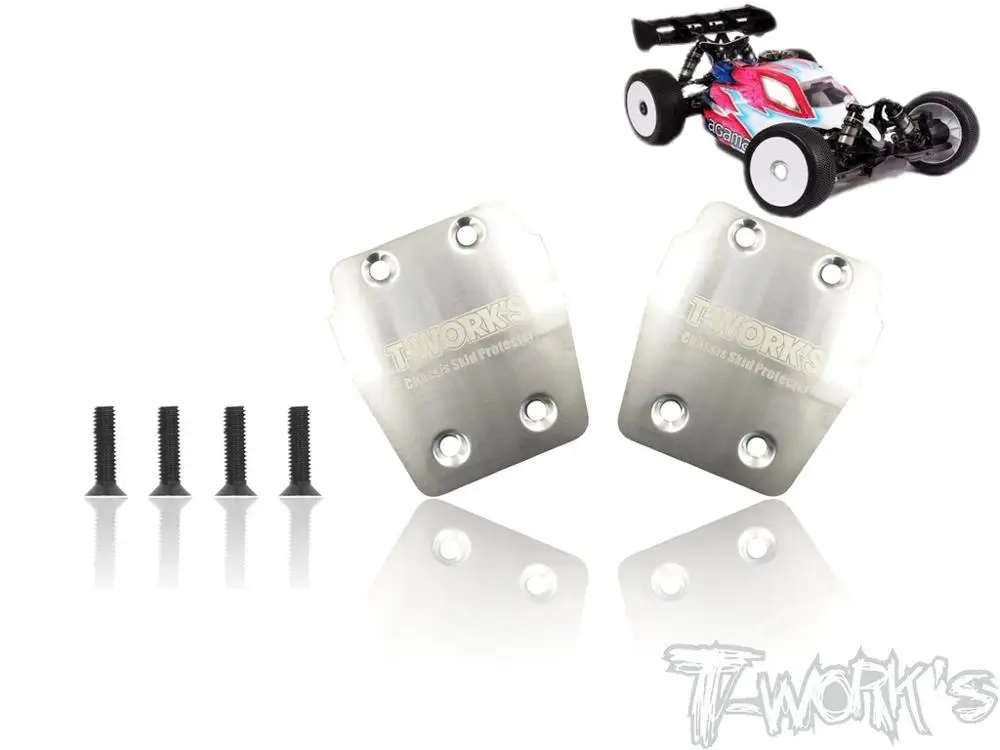 T-WORKS AGAMA A319 buggy 2 piezas Protector antideslizante de chasis trasero delantero hoja antiarañazos tablero de protección del chasis Reduce el desgaste herramienta RC