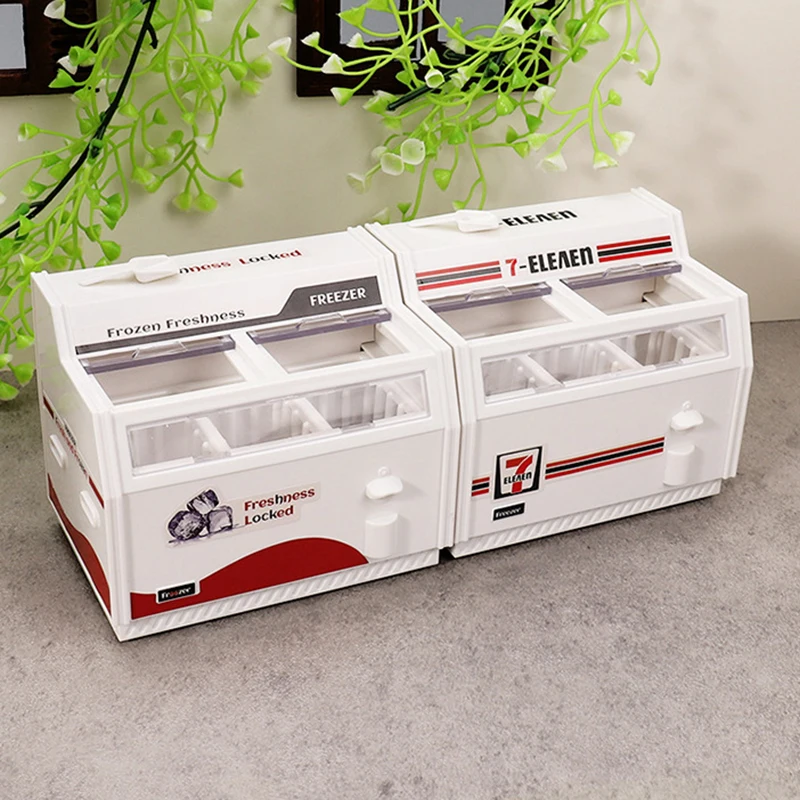 1:12 ثلاجة مصغرة الفريزر لتقوم بها بنفسك سوبر ماركت الأثاث نموذج المنزل ديكور لعبة بيت الدمية الملحقات #2