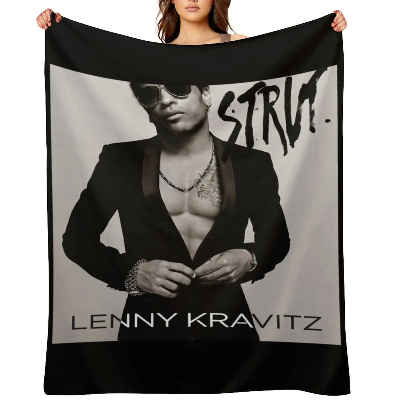 

Strut Throw Blanket bed plaid Luxury Flannel Blankets