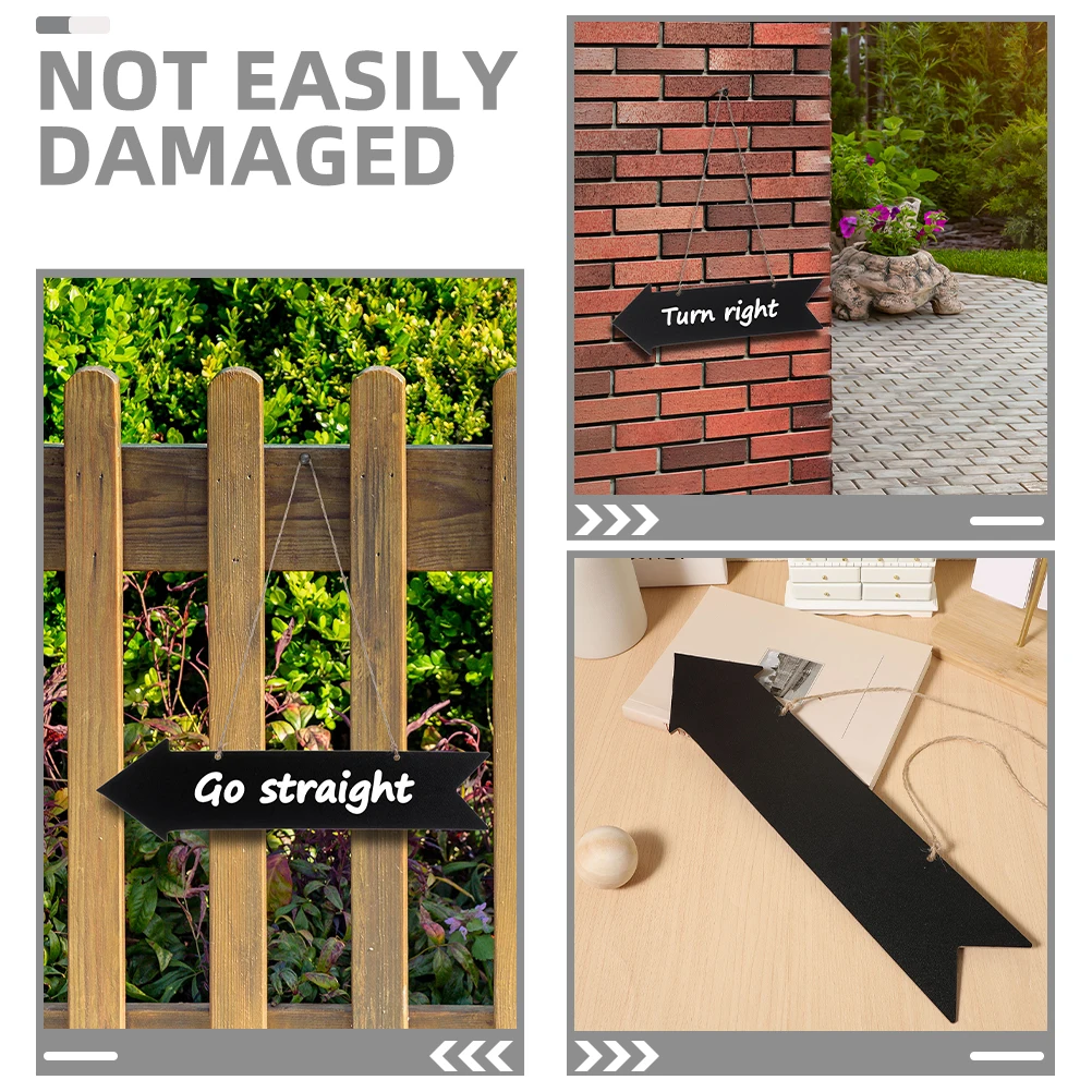 3pcs Wooden Signs Smooth Surface Wall Hanging Arrow Chalkboard Tags Directional Indicators Blackboard Tags Small
